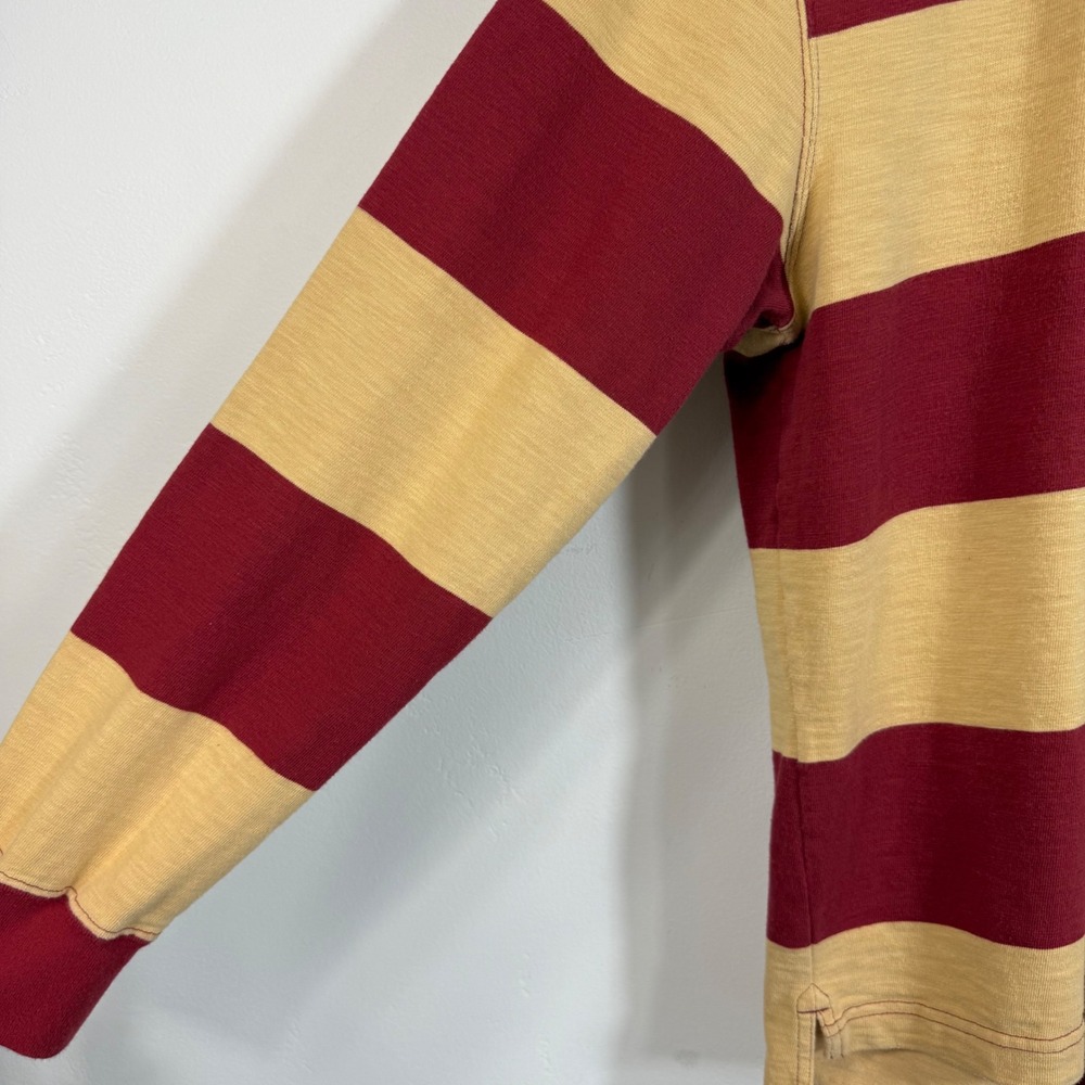 Tailgate Rugby Shirt Yellow Burgundy Striped Preppy Collegiate Heritage Polo M - Picture 5 of 15